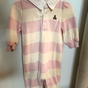 GAP Pink and Cream Striped Onesie